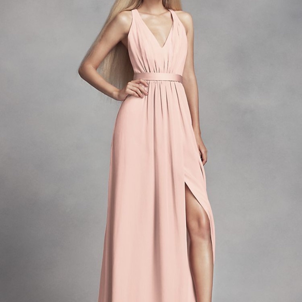 Long Chiffon Dress with Low Crisscross Back